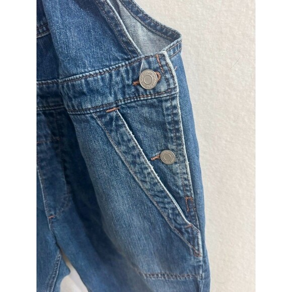 GAP Cropped Slouch Straight Leg Denim Overalls Classic Women's Size Medium - Picture 7 of 16